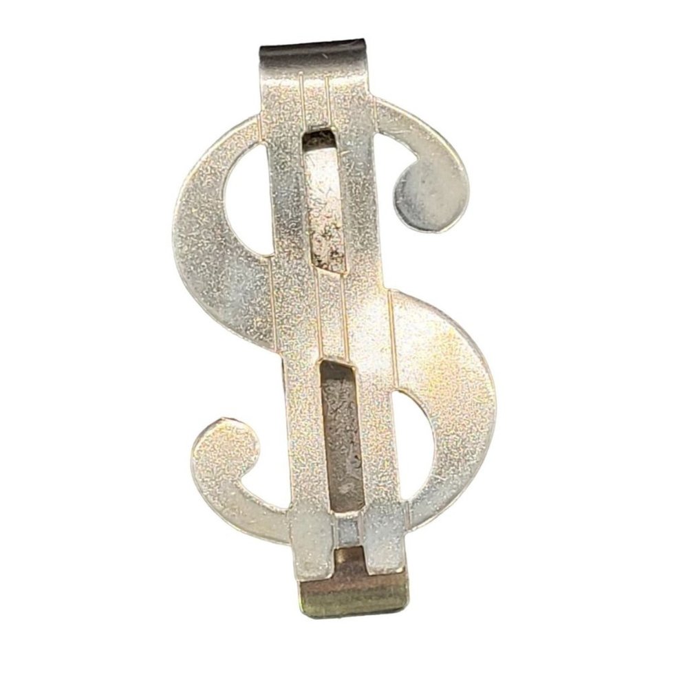 Vintage Silver tone Money Sign Money Clip Mens